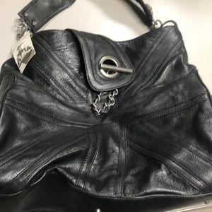 Betsey Johnson chunk black grungy hobo